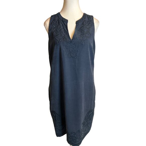 Tommy Bahamas | 100% Silk Embroidered Floral Shift Dress w/Pockets | Small - Picture 1 of 16